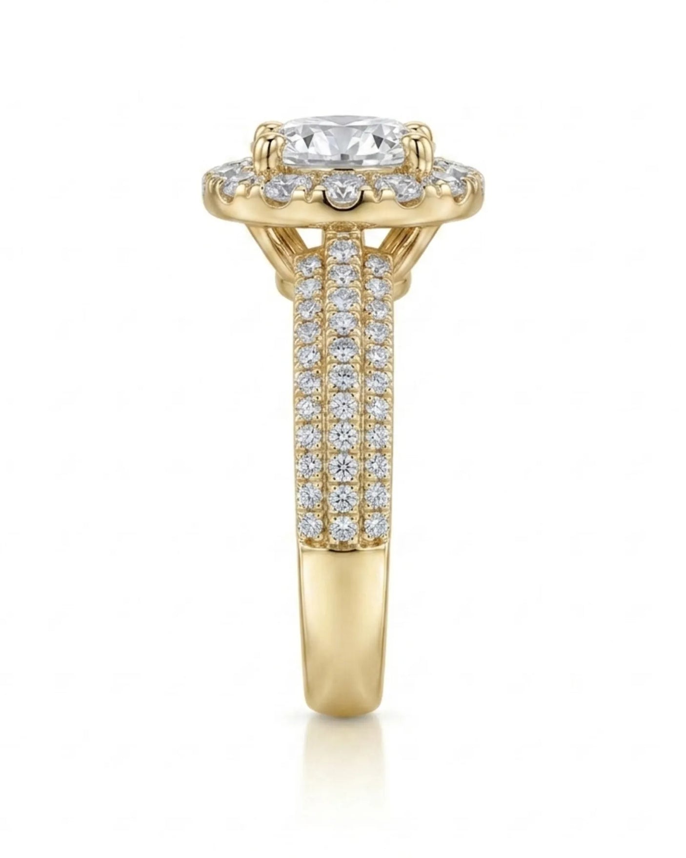 Yumi – Lumina Crown Natural Round Diamond Halo Engagement Ring