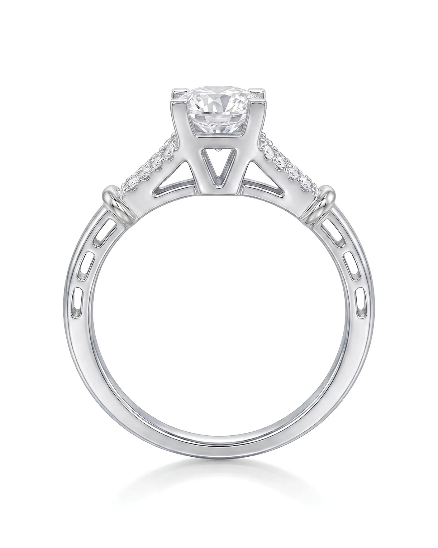 Noemie – Natural Round Diamond Split-Shank Engagement Ring