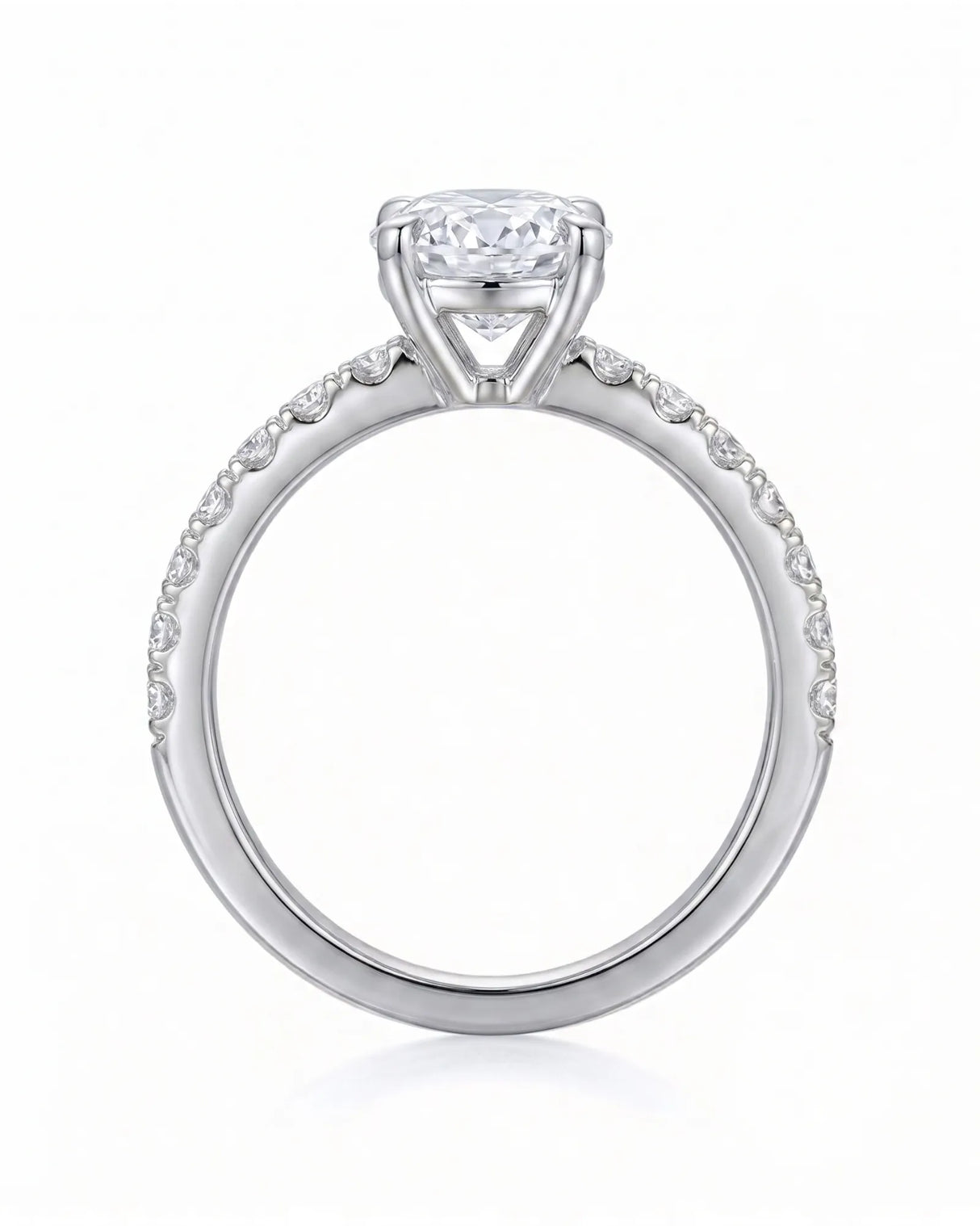 Jade – Natural Oval Diamond Six-Prong Pavé Engagement Ring