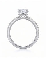Jade – Natural Oval Diamond Six-Prong Pavé Engagement Ring