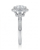 Elise – Natural Round Diamond Square Halo Engagement Ring