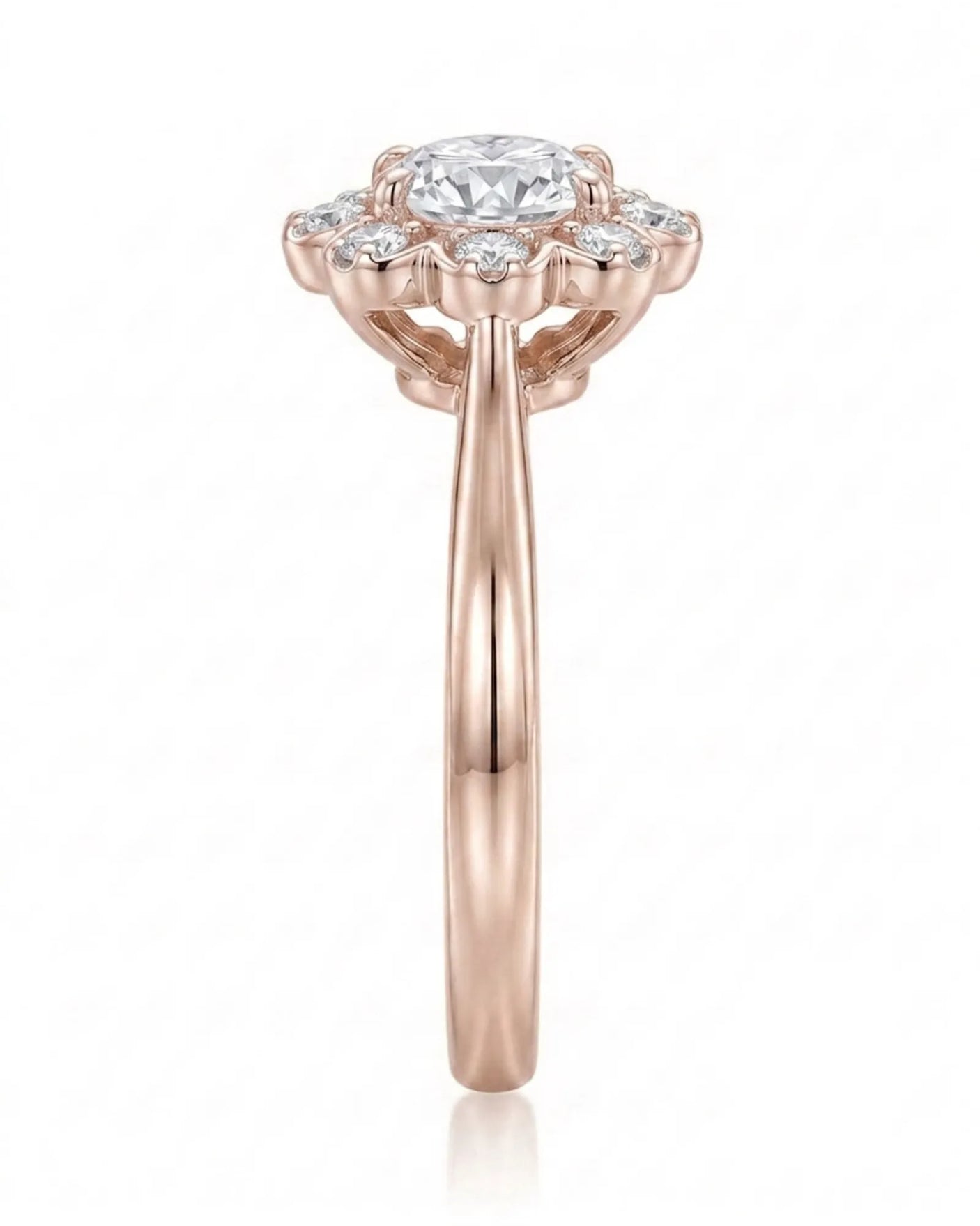 Celine – Natural Round Diamond Halo Engagement Ring