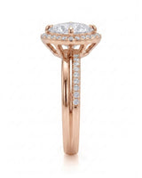 Renea – Majestic Grace Natural Round Diamond Two-Tone Halo Ring