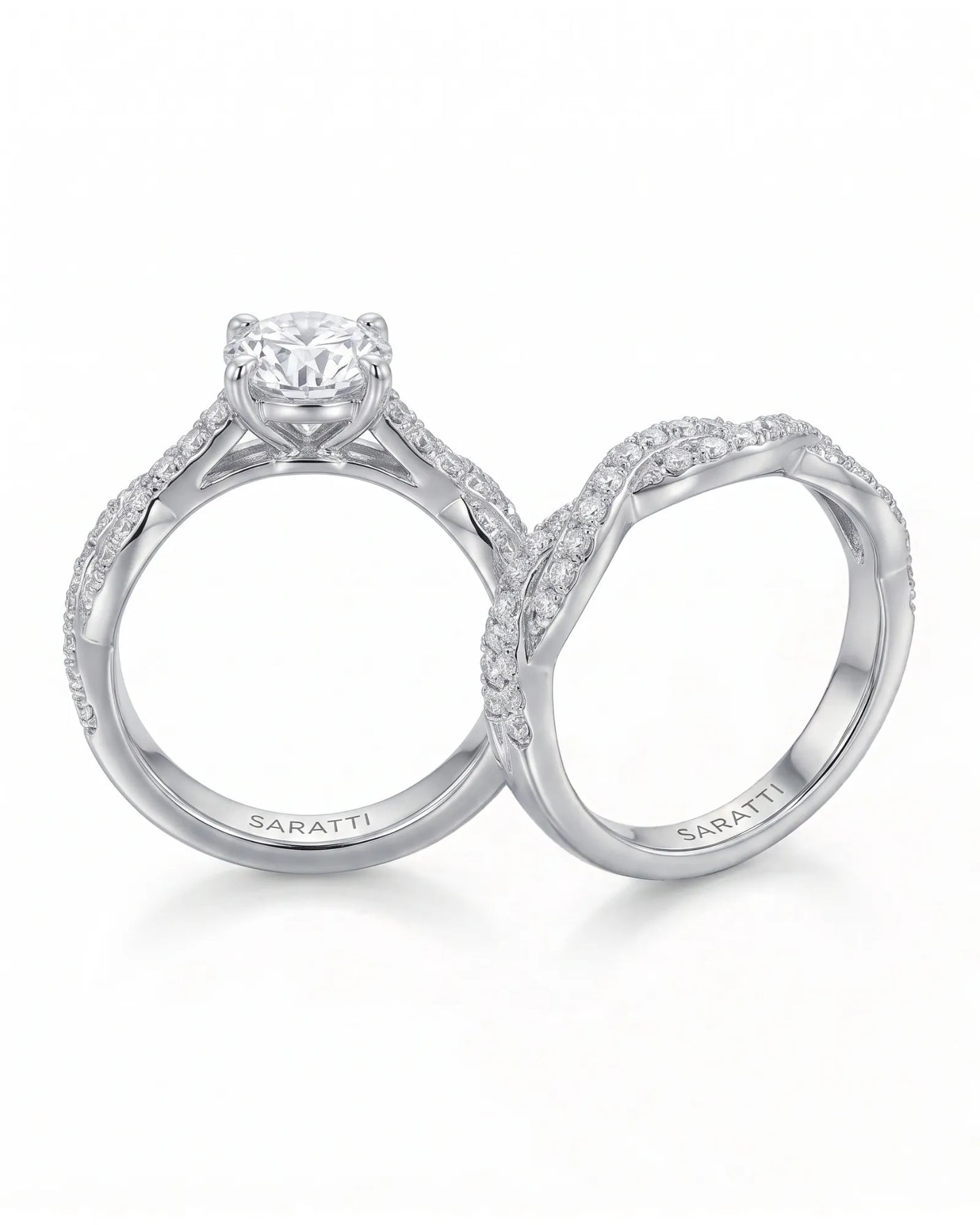 Donna – Natural Round Diamond Twisted-Shank Bridal Set
