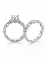 Donna – Natural Round Diamond Twisted-Shank Bridal Set