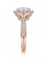 Yulisa – Eternal Flame Natural Round Diamond Halo Engagement Ring