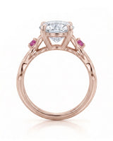 Regina – Natural Round Diamond & Ruby Celtic Knot Engagement Ring
