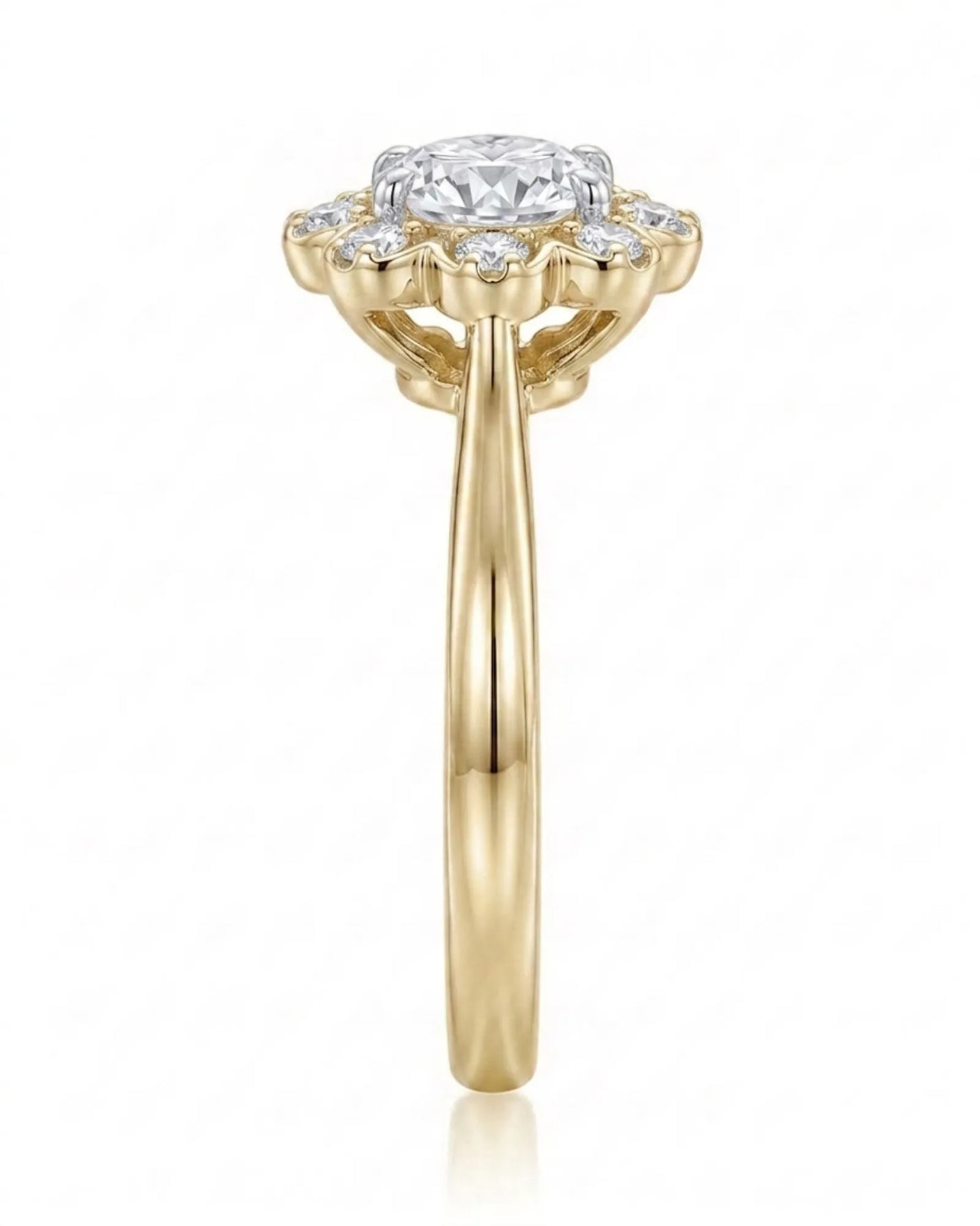 Celine – Natural Round Diamond Halo Engagement Ring