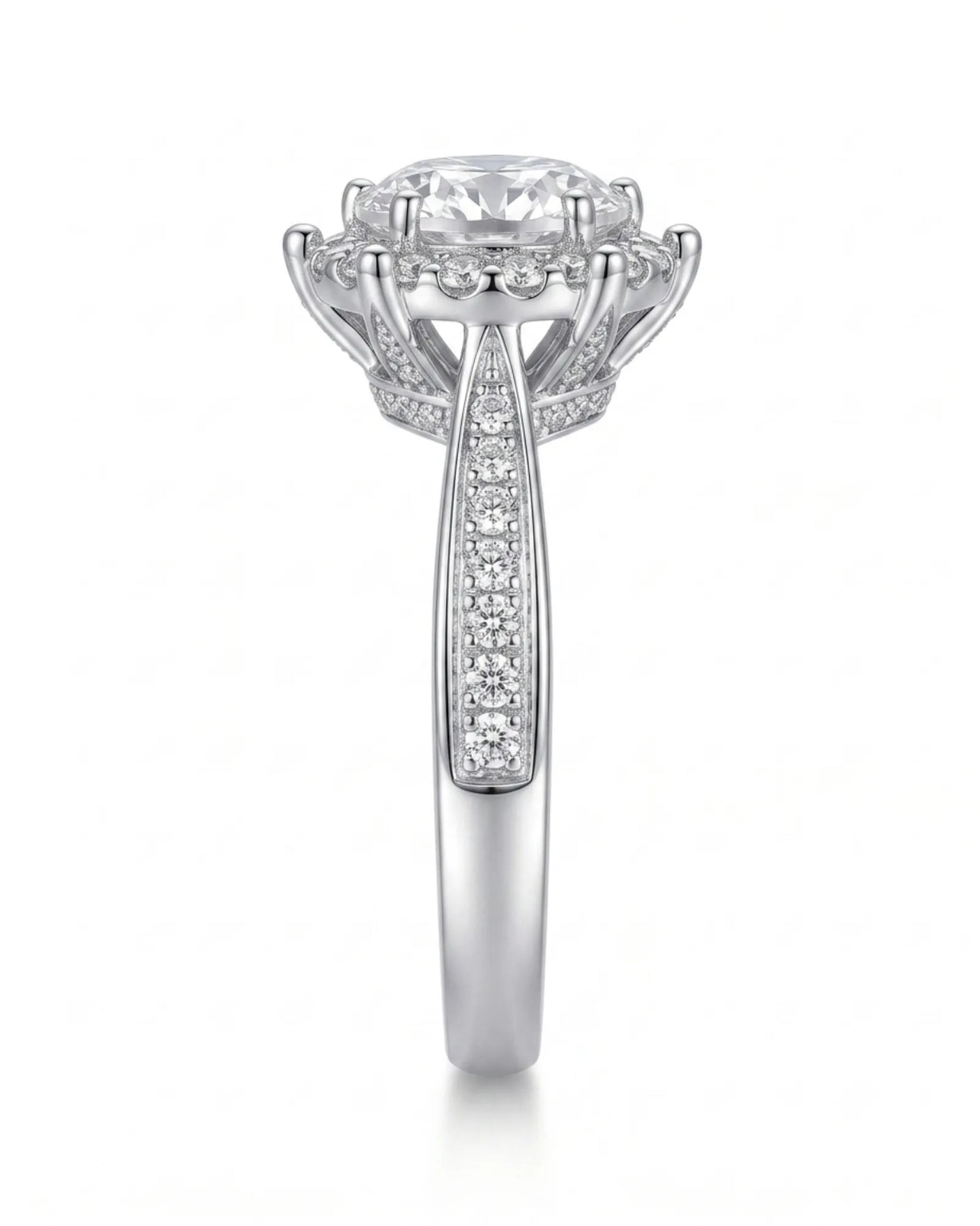 Yulisa – Eternal Flame Natural Round Diamond Halo Engagement Ring
