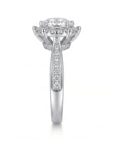 Yulisa – Eternal Flame Natural Round Diamond Halo Engagement Ring