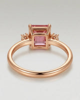 Sakura Trilogy tourmaline and diamond ring in 18K rose gold | SARATTI