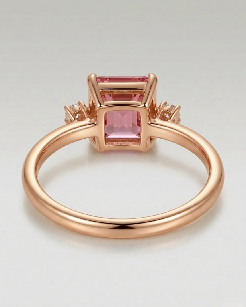 Sakura Trilogy tourmaline and diamond ring in 18K rose gold | SARATTI