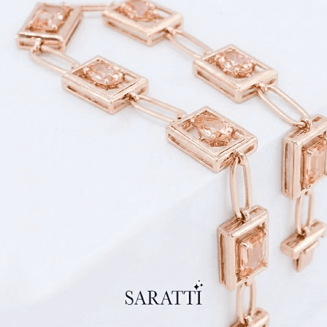 Morganite Bracelet in 18K Rose Gold