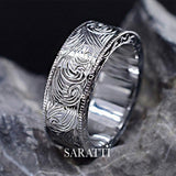 Two Tone mens wedding band luxury jewelry design in platinum | SARATTI