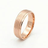 Mens comfort fit wedding band classic minimalist wedding ring in 18K rose gold | SARATTI