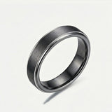 Two Tone Men's Wedding Band in Black and Yellow Gold