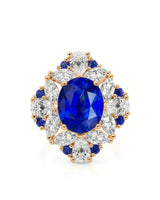 Sapphire and diamond cocktail ring for meaningful gifts in 18K rose gold | SARATTI