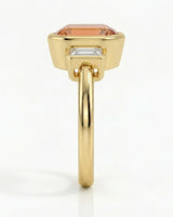 Secure pear Imperial Topaz Build My Ring setting with full gold bezel | SARATTI