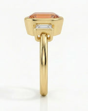 Secure pear Imperial Topaz Build My Ring setting with full gold bezel | SARATTI