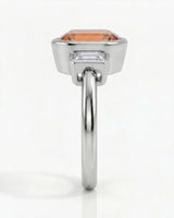 Setting-only pear Natural Imperial Topaz design with geometric diamond sides | SARATTI