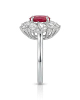 【Ships Fast】Ruby & Diamond Flower Ring - SARATTI