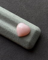 Side profile of Natural Pink Opal domed heart cabochon | SARATTI