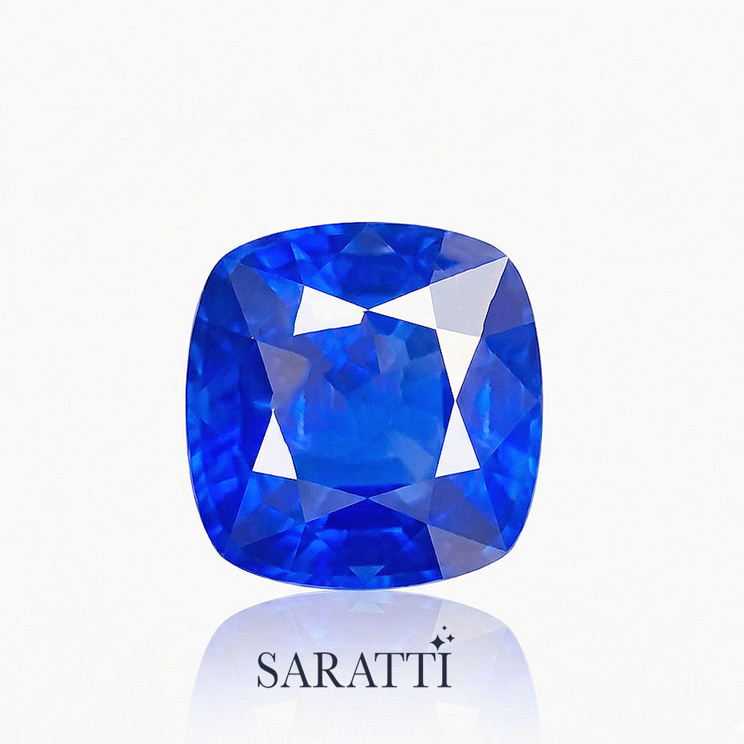Side profile of cushion sapphire 5.85 × 5.67 × 3.65 mm loose stone | SARATTI