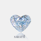 Side profile of heart cut Light Blue Natural diamond 6.21 × 5.24 mm | SARATTI