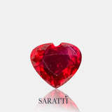 Side profile of heart ruby 5.75 × 6.59 × 3.54 mm | SARATTI  