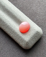 Side profile of natural Pink Opal polished cabochon | SARATTI