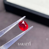  Side profile of oval ruby 6.67 × 5.27 × 3.82 mm loose stone | SARATTI  