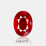 Side profile of oval ruby 8.03 × 5.98 × 3.38 mm loose stone | SARATTI