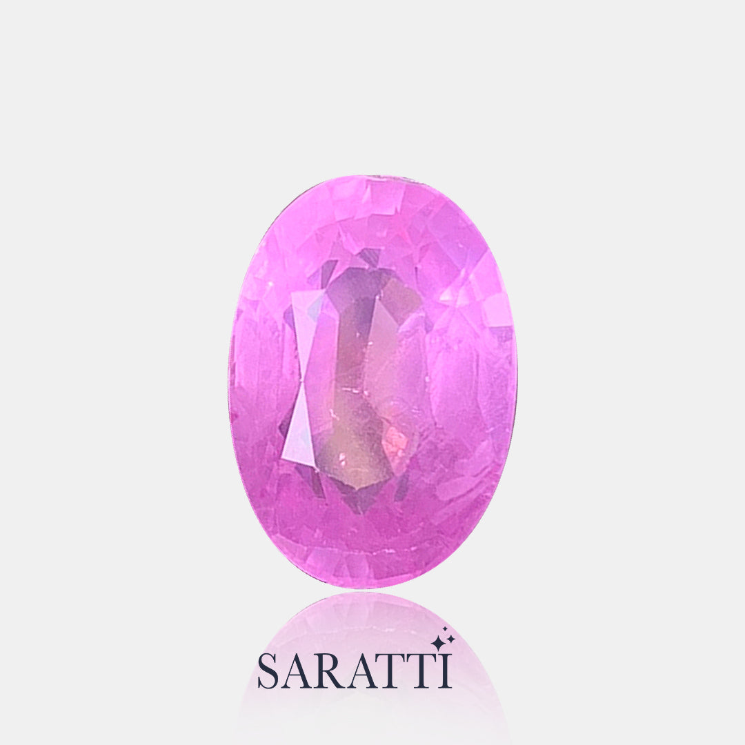 Side profile of oval sapphire 11.87 × 8.19 × 6.25 mm loose stone | SARATTI