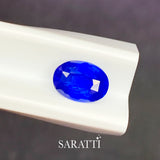 Side profile of oval sapphire 7.58 × 5.46 × 4.06 mm loose stone | SARATTI  