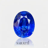 Side profile of oval sapphire 8.38 × 6.40 mm loose stone | SARATTI 