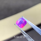 Side profile of radiant sapphire 6.19 × 6.03 × 3.94 mm loose stone | SARATTI  