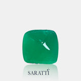 Side profile of sugarloaf emerald 7.37 × 7.33 mm loose stone | SARATTI  