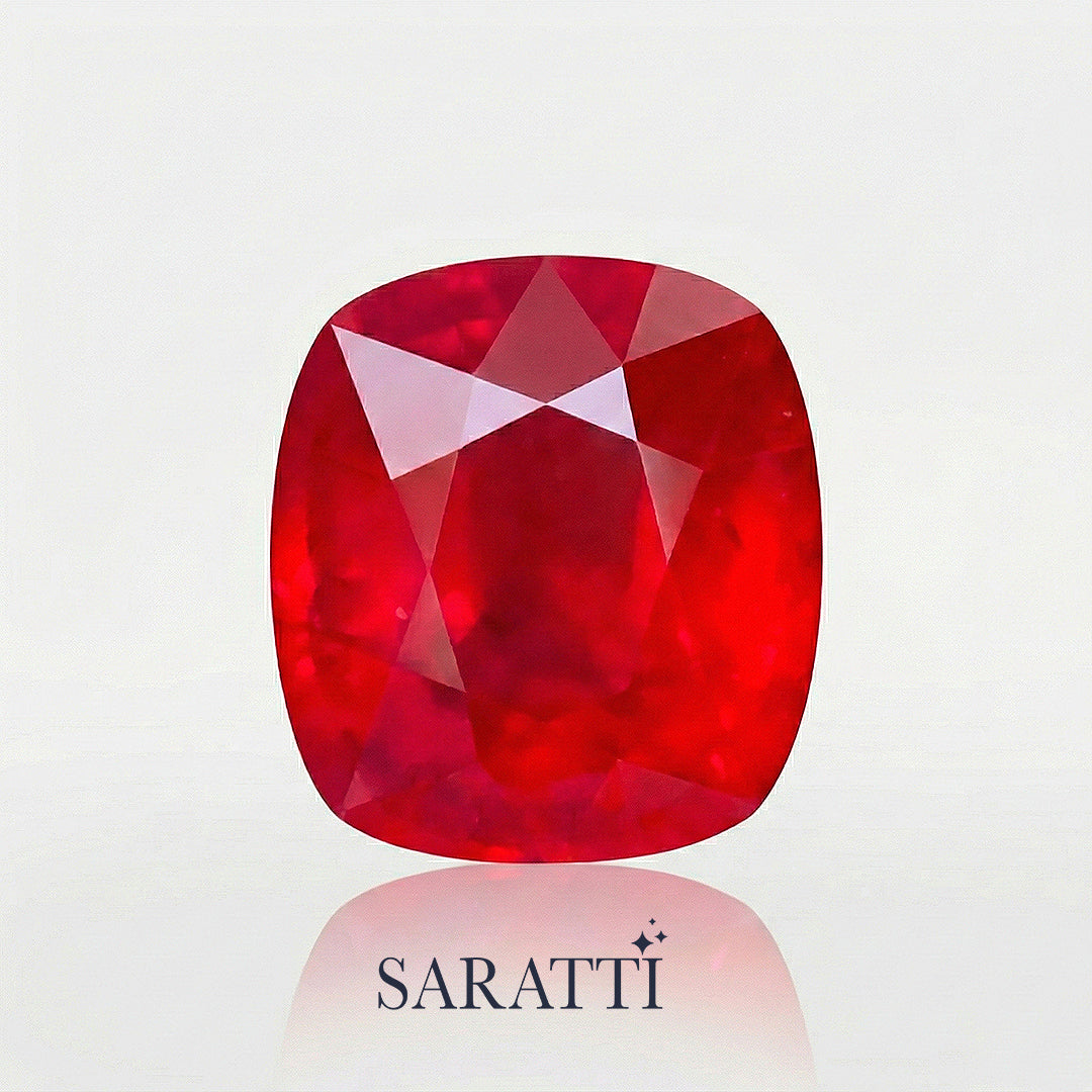 Side profile ruby 6.43 × 5.43 × 4.07 mm loose gemstone | SARATTI