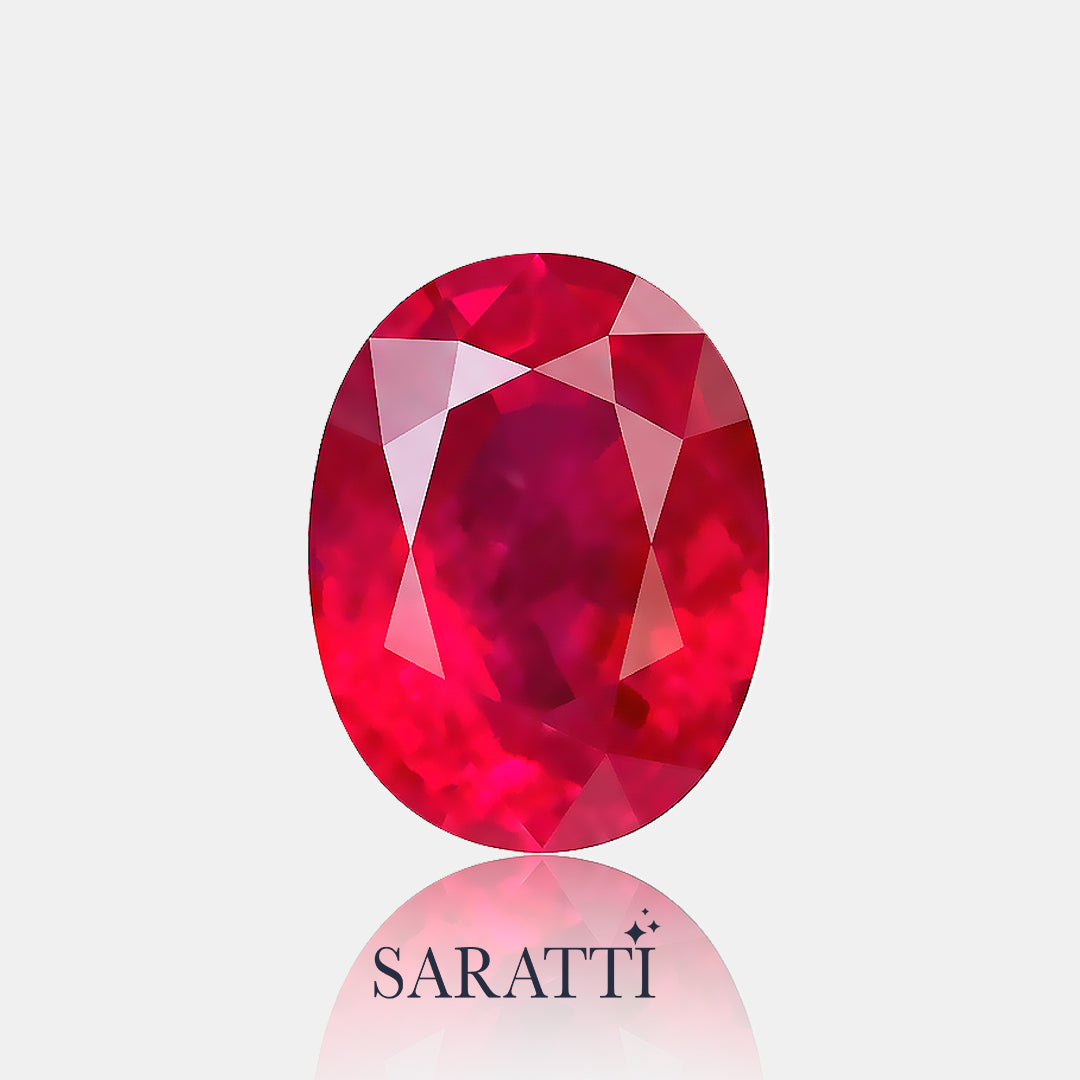 Side profile ruby 6.70 × 5.10 × 4.07 mm loose gemstone | SARATTI