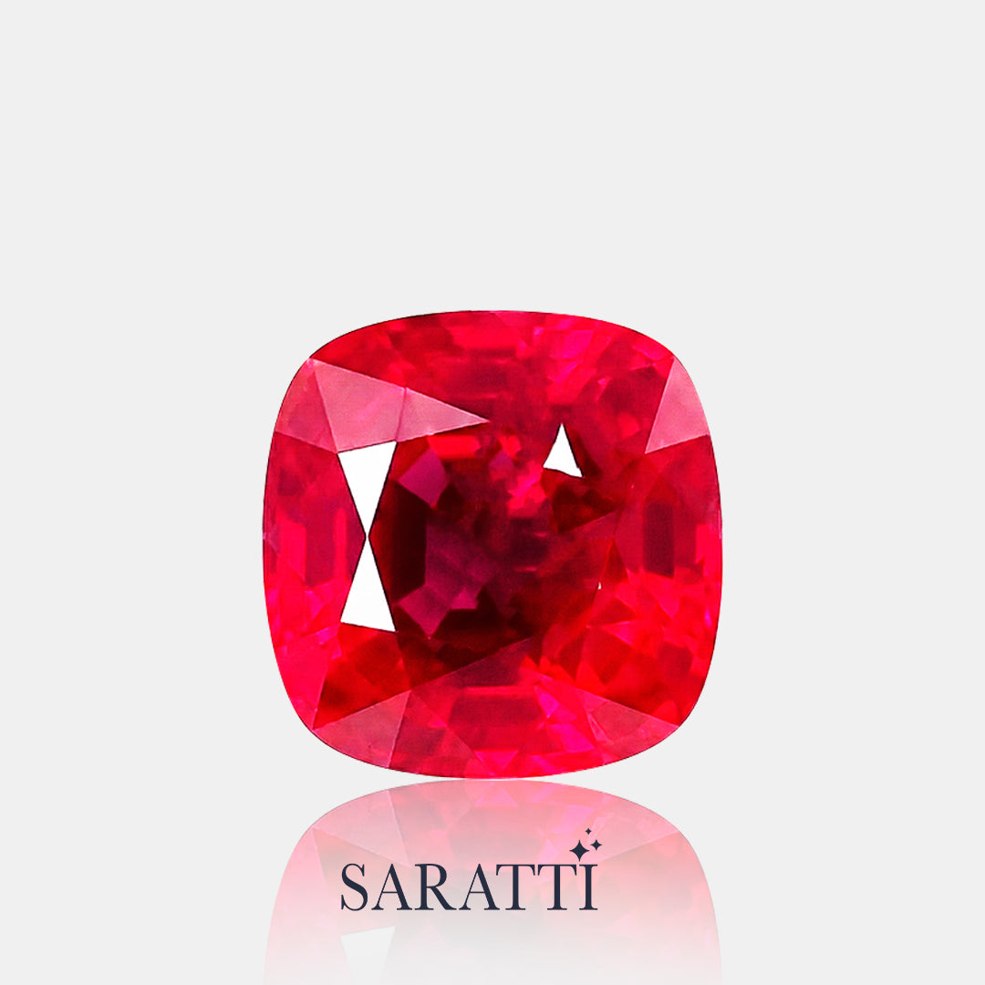 Side profile ruby 7.44 × 7.15 × 4.95 mm loose gemstone | SARATTI