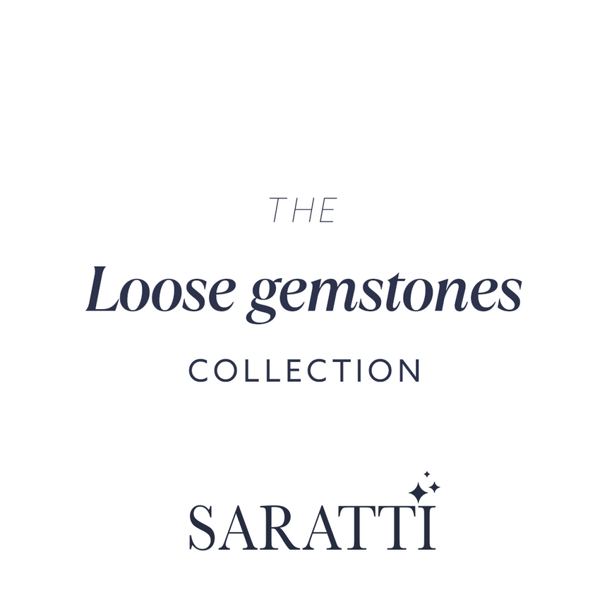 Saratti Loose gemstones collection logo on a white background