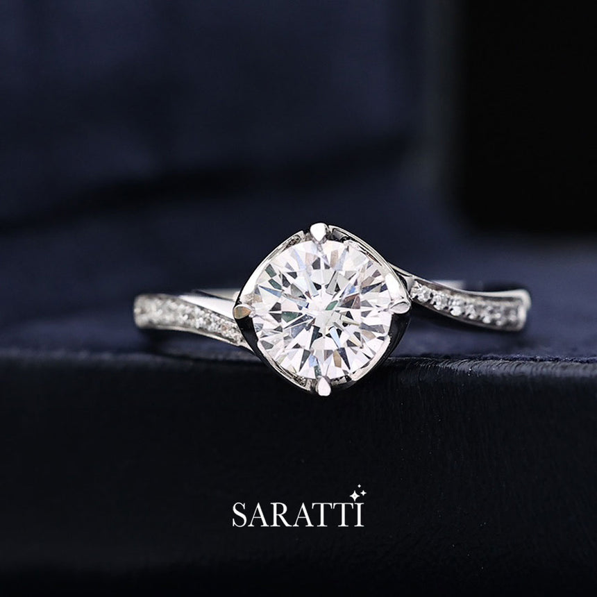 Genuine Diamond Ring in Platinum | Saratti Jewelry