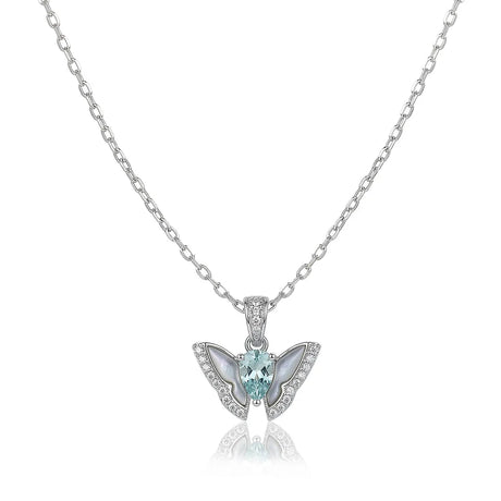 Skybound Whisper aquamarine necklace front view | SARATTI
