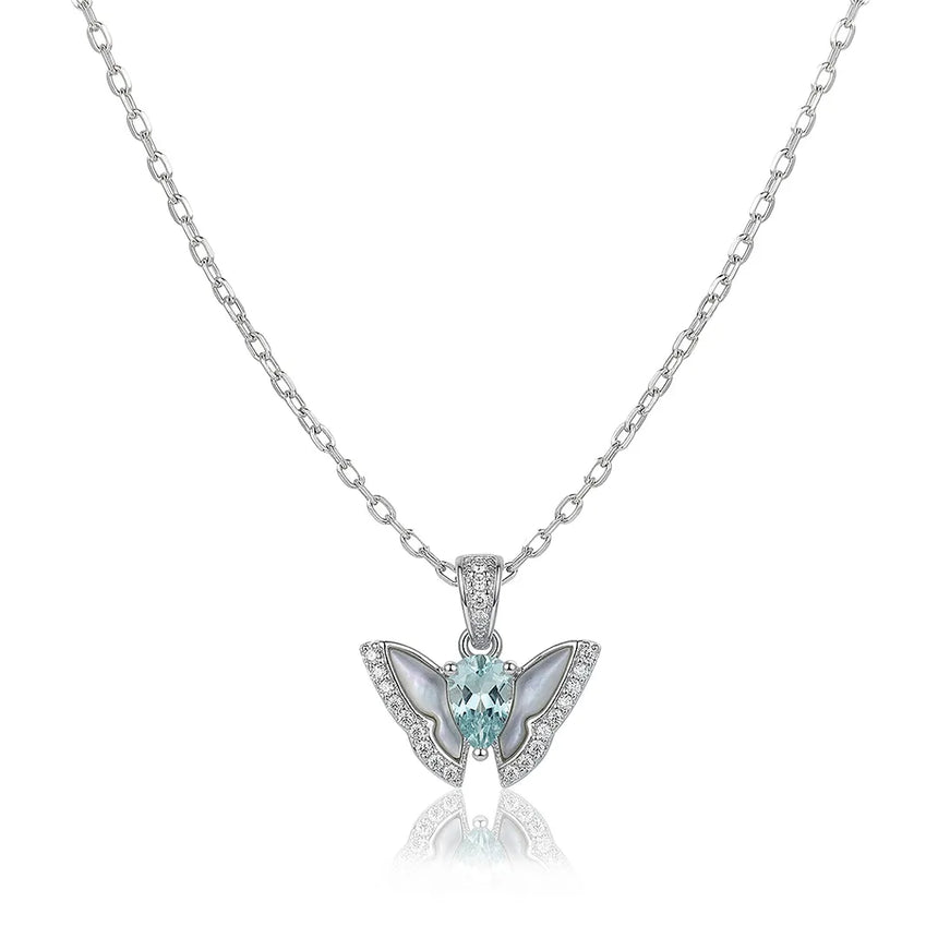 Skybound Whisper aquamarine necklace front view | SARATTI
