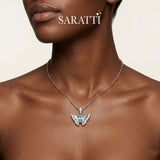Skybound Whisper pendant with pear-shaped aquamarine | SARATTI
