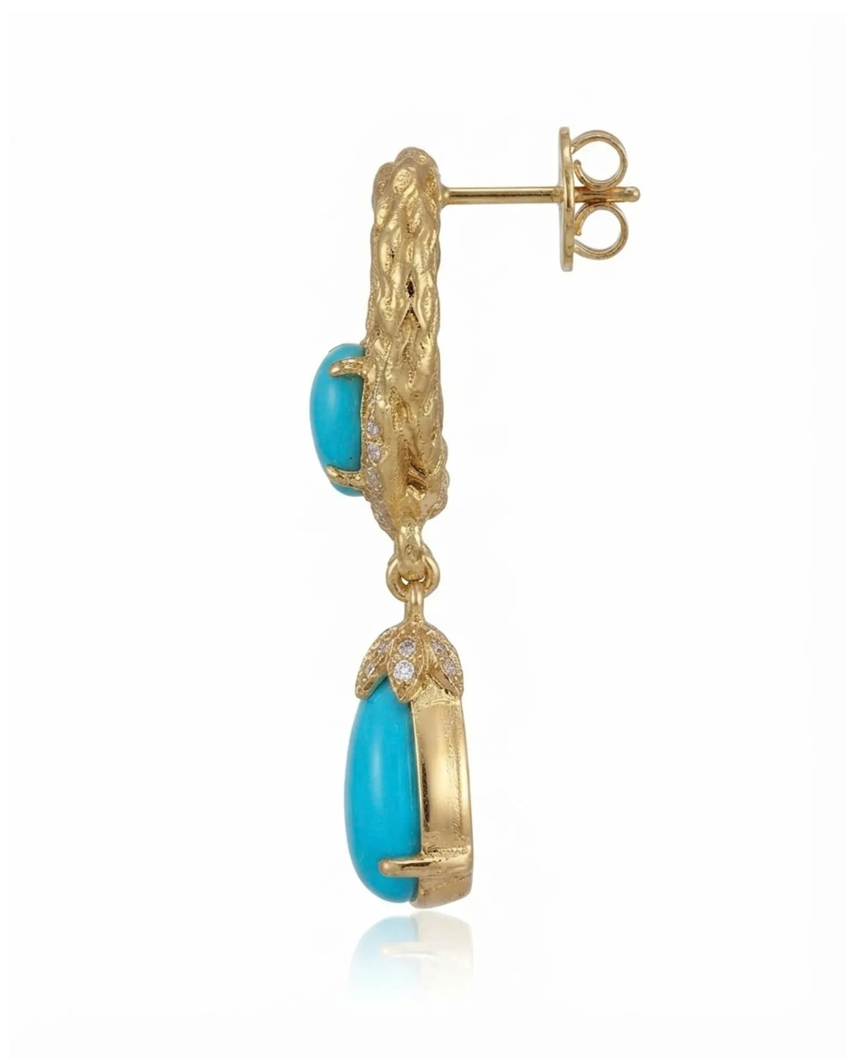 Sleeping Beauty Blue Pine Snake Drop Earrings | SARATTI