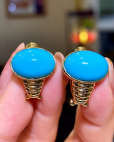 Sleeping Beauty Turquoise Gold Earrings