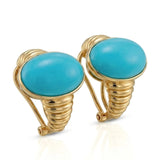 【Ships Fast】Sleeping Beauty Turquoise Gold Earrings