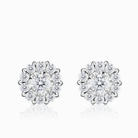 Snow Flake Inspired Diamond Stud Earrings
