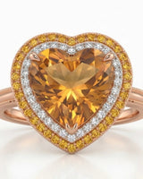 Solara Crest rose gold heart Topaz setting for Build My Ring | SARATTI